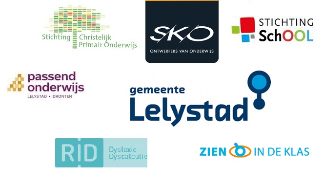 Logo's van de betrokken partijen in Lelystad